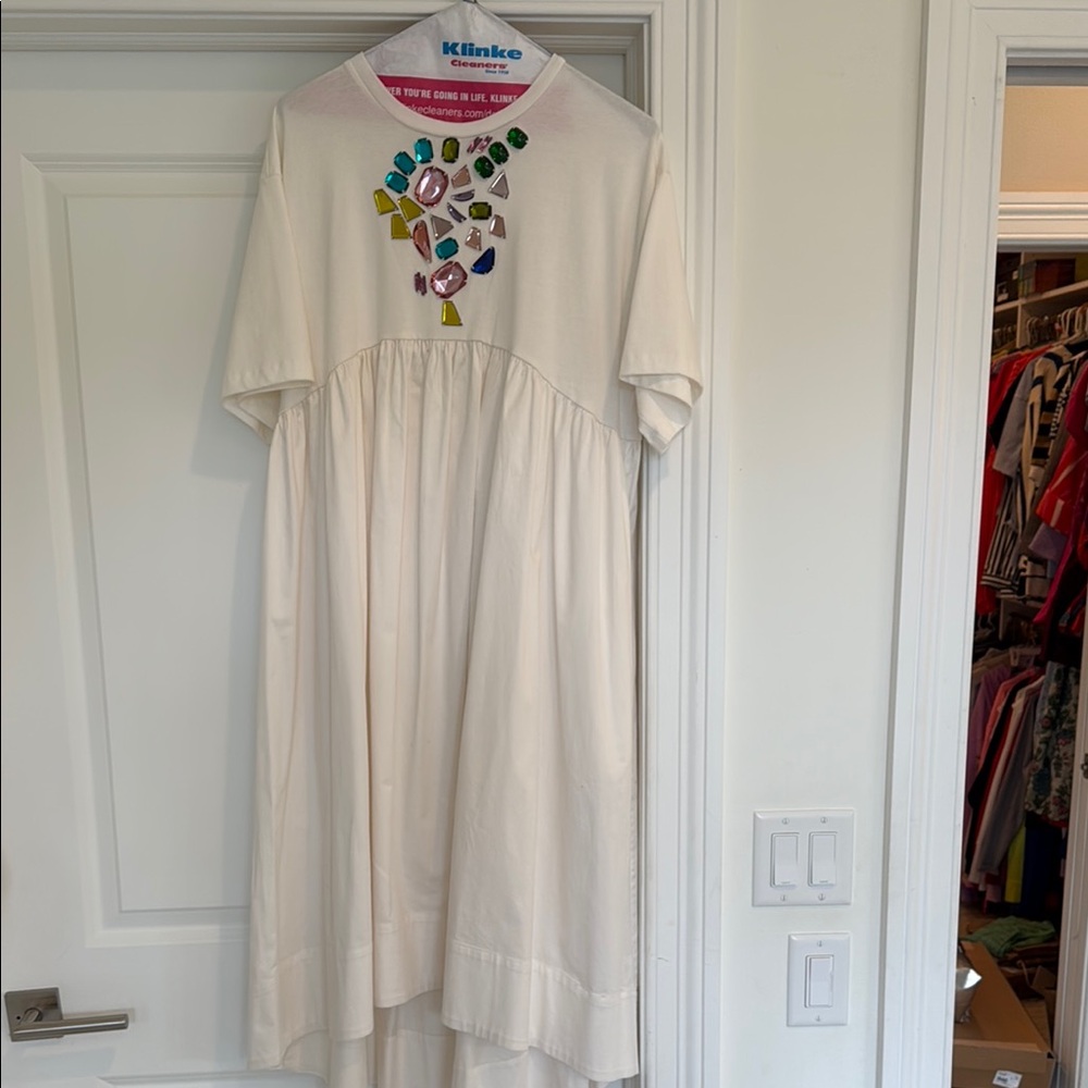 Cynthia Rowley cream dress with  Jewel Accents